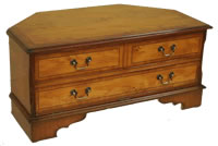 Corner Television Stand Yew Mahogany